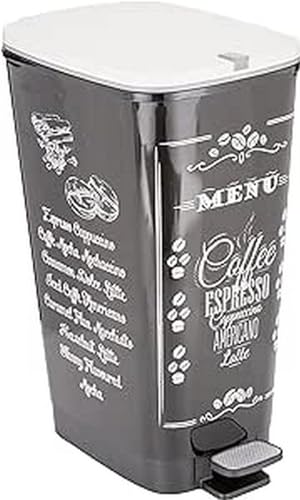 Kis Abfallbehälter Chic Coffee menu 50-60 Liter, Plastik, mehrfarbig, 29x44.5x60.5 cm von KIS