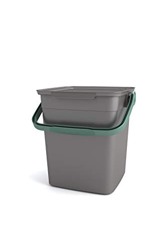 Curver Kis Smart Bio Komposteimer 9L mit Deckel und Henkel, grau/grün, 25.5 x 23 x 25 cm von Keter