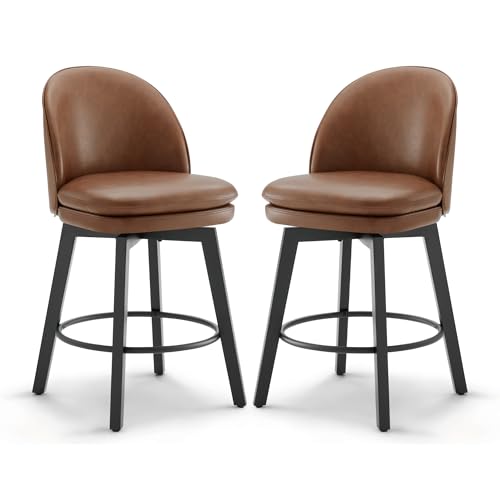 Kislot Counter Height Barstools 26 inch Upholstered Swivel Bar Stools with Back for Kitchen Island,Set of 2 Kislot Counter Height Barstools 26 inch Upholstered Swivel Bar Stools with Back for Kitchen Island,Set of 2 von KISLOT