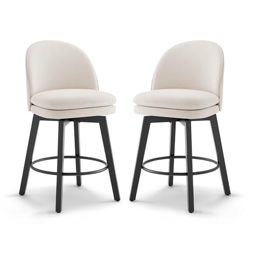 Kislot Counter Height Barstools 26 inch Upholstered Swivel Bar Stools with Back for Kitchen Island,Set of 2 Kislot Counter Height Barstools 26 inch Upholstered Swivel Bar Stools with Back for Kitchen Island,Set of 2 von KISLOT