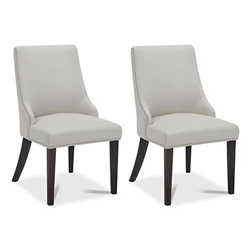 Kislot Farmhouse Dining Chairs with Nailhead Trim, Fabric High Back upholstered Chairs, Dining Room Chairs Set of 2 von KISLOT
