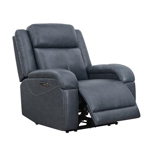 Kislot Genuine Leather Power Recliner Chair for Adults, Wall Hugger RV Recliner with Power Headrest & Charging Ports, Electric Recliner Sofa Chair for Living Room von KISLOT