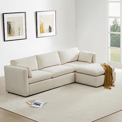 Kislot Oversized Modular Sectional Fabric Sofa Set, FSC Certified Extra Large L Shaped Couch Reversible Chaise Modular Sectional Couch, 112 inch Width,4 Seat Modular Sofa with Storage Ottoman von KISLOT