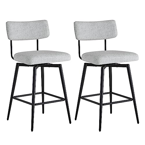 Kislot Swivel Counter Height Bar Stool Chairs Set of 2, 27.4" Faux Leather Upholstered Counter Stools with Back and Metal Frame Kislot Swivel Counter Height Bar Stool Chairs Set of 2, 27.4" Faux Leather Upholstered Counter Stools with Back and Metal Frame von KISLOT