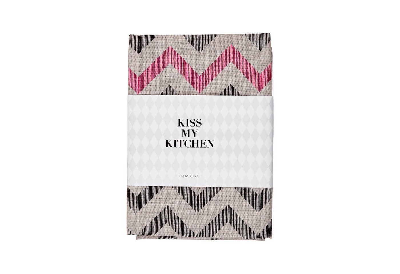 KISS MY KITCHEN Handtuch Kiss my Kitchen Geschirrtuch ZickZack, Leinen, Baumwolle von KISS MY KITCHEN