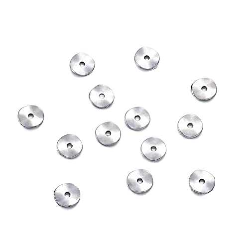 kissitty Tibet Silber Spacer Perlen DIY Schmuckherstellung Silver Disc von KISSITTY