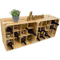 2er Set Flaschenregal Henry 12er Natur Flaschenkiste Holzkiste Weinkiste Weinschrank Wasserkiste Weinablage - Natur von KISTENKOLLI ALTES LAND