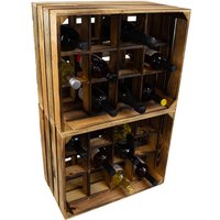 Kistenkolli Altes Land - 2er set Flaschenregal Henry 12er geflammt Weinregal Flaschenregal Weinablage Wasserkiste Holzkiste von KISTENKOLLI ALTES LAND