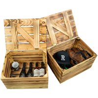 2er set Obstkiste geflammt mit Deckel 48 x 36 x 27cm von KISTENKOLLI ALTES LAND