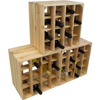 3er Set Weinregal 16er Natur Weinschrank Weinaufbewahrung Weinablage Weinkiste Holzkiste Flaschenregal - Natur von KISTENKOLLI ALTES LAND