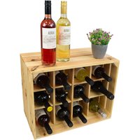 Flaschenregal Henry 12er Natur Weinregal Ablageregal Weinschrank Weinaufbewahrung - Natur von KISTENKOLLI ALTES LAND