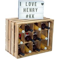 Flaschenregal Henry 12er geflammt Weinkistenregal Weinkiste Holzkiste Weinregal von KISTENKOLLI ALTES LAND