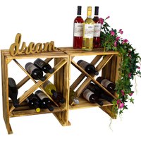 Kistenkolli Altes Land - 2er Set Weinregal x geflammt Weinschrank Weinablage Flaschenregal Holzkiste Regalkiste Weinkiste - Geflammt von KISTENKOLLI ALTES LAND