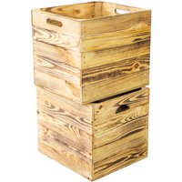 2er set Holzkiste geflammt passend für Kallax und Expeditregale von KISTENKOLLI ALTES LAND