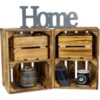 2er set Obstkiste Schubladenkiste Belotta geflammt Weinkiste Holzkiste mini Regal von KISTENKOLLI ALTES LAND