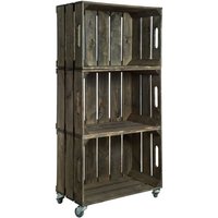 Kistenkolli Altes Land - 3er Display 'Elfriede' dunkel mit Rollen Kistenkolli Altes Land - 3er Display 'Elfriede' dunkel mit Rollen von KISTENKOLLI ALTES LAND