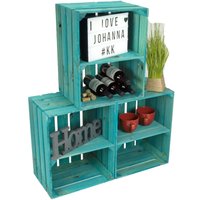 Kistenkolli Altes Land - 3er Set Weinkisten Johanna Türkis Quer Kistenkolli Altes Land - 3er Set Weinkisten Johanna Türkis Quer von KISTENKOLLI ALTES LAND