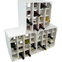 Kistenkolli Altes Land - 3er set Weinregal Flaschen weiß 16er 40cmx40x27cm Weinkiste Weinhalter Kistenkolli Altes Land - 3er set Weinregal Flaschen weiß 16er 40cmx40x27cm Weinkiste Weinhalter von KISTENKOLLI ALTES LAND