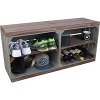 Kistenkolli Altes Land - Sitzbank Anthrazit mit Sitzfläche aus dicken Holzplanken und Mittelbrettern in Palisander Optik Kistenkolli Altes Land - Sitzbank Anthrazit mit Sitzfläche aus dicken Holzplanken und Mittelbrettern in Palisander Optik von KISTENKOLLI ALTES LAND