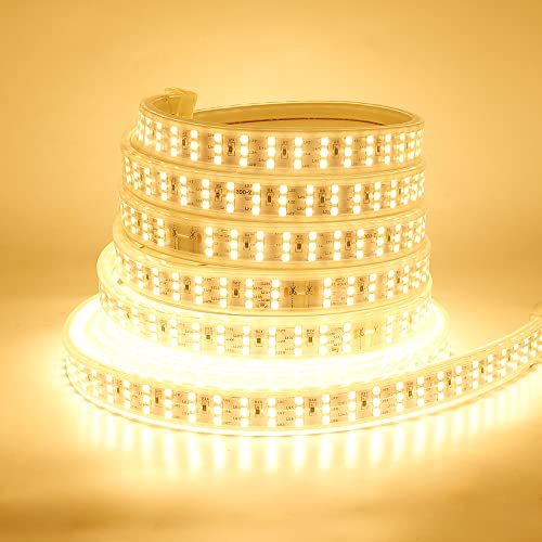 Flexible LED Strip Lights 10m, AC 220 V IP67 Waterproof 3014 SMD 276 LEDs / m Rope Light, LED Strip with Mains Plug for Schaltstecker ,Kitchen, Stairway, Home, Car, Bar, Christmas,Party Decoration von KISUFU