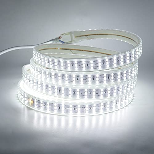 KISUFU Flexible LED Strip Lights 4m, AC 220 V IP67 Waterproof 3014 SMD 276 LEDs/m Rope Light, LED Strip with Mains Plug for Schaltstecker,Kitchen, Stairway, Home, Car, Bar, Christmas,Party Decoration von KISUFU