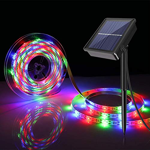 Improved Solar LED Strip, 5m Outdoor Use, Waterproof with 180 LEDs, 2 Modes,Light Sensor Technology,Solar Fairy Lights, LED Strip,Solar Warm White for Outdoor,Garden,Party, Decoration,Christmas von KISUFU
