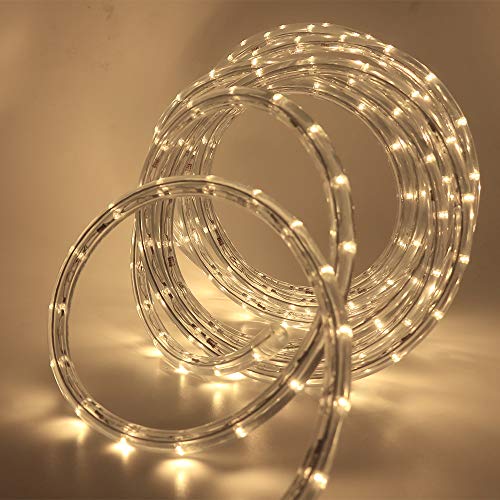 KISUFU 10M LED Strip Rope Lights,220V LED Lichtschlauch Außen,240 LEDs/m Indoor Warmweiß LED Fairy Lights for Garden Decoration,Outdoor LED Lichter Wasserdicht LED Tube von KISUFU