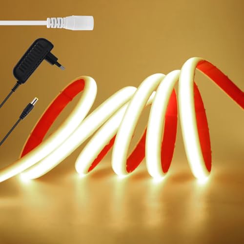 KISUFU 12V COB LED Strip, IP68 Waterproof 320 LEDs/M 8 mm Wide Flexible DC LED Strip Neon Lights with Power Supply for DIY Home Indoor Outdoor Party Decoration. KISUFU 12V COB LED Strip, IP68 Waterproof 320 LEDs/M 8 mm Wide Flexible DC LED Strip Neon Lights with Power Supply for DIY Home Indoor Outdoor Party Decoration. von KISUFU