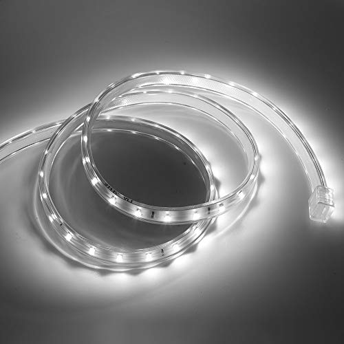 KISUFU 220V 3014 LED Strip mit Schalter, 120 LEDs/m Warm White Flexible Band,IP67 Waterproof LED Light Strip,Weiße Decke Leiter LED-Streifen Küchenleuchten Outdoor & Indoor Strip Light von KISUFU