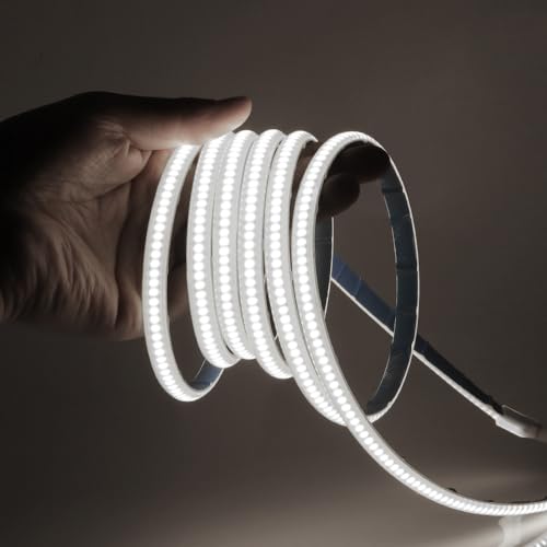 KISUFU 220V COB LED Band, 288 LEDs/m Flexible Hohe Dichte 3000K CRI≥85 FCOB LED Streifen,3mm Breit Led strip IP71 Wasserdichte COB LED Lichtband mit Schlafzimmer,Schrankbeleuchtung von KISUFU