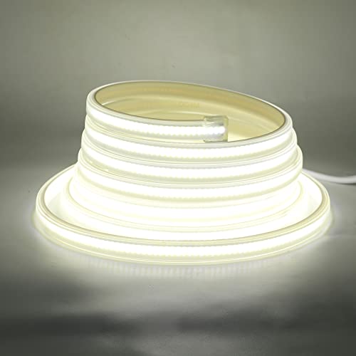 KISUFU 220V COB LED Streifen 10m, 360 LEDs/m FCOB LED Band CRI≥99,Wasserdichte,Superheller, flexibler COB LED Strip Lichtstreifen mit hoher Dichte für DIY-Festival-Dekoration zu Hause, Schlafzimmer von KISUFU