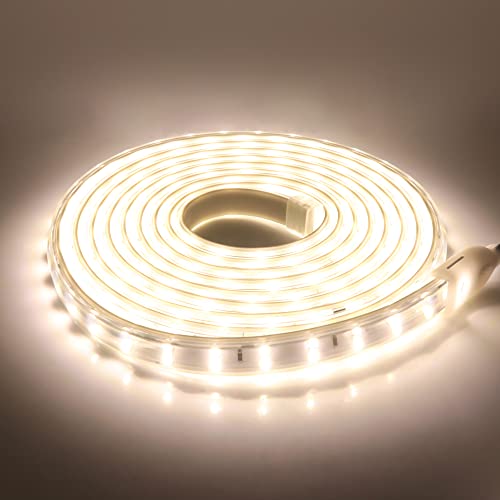 KISUFU 220V LED Streifen 10m,120 LEDs/m Doppelte Reihe LED Band CRI≥102,Wasserdichte,Superheller, flexibler LED Strip Lichtstreifen mit hoher Dichte für DIY-Festival-Dekoration zu Hause, Schlafzimmer von KISUFU