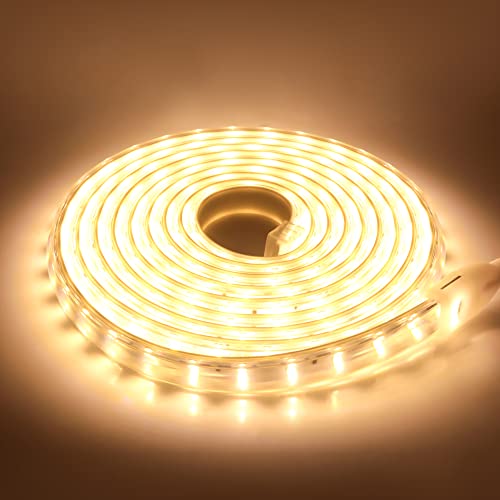 KISUFU 220V LED Streifen 10m,120 LEDs/m Doppelte Reihe LED Band CRI≥102,Wasserdichte,Superheller, flexibler LED Strip Lichtstreifen mit hoher Dichte für DIY-Festival-Dekoration zu Hause, Schlafzimmer von KISUFU