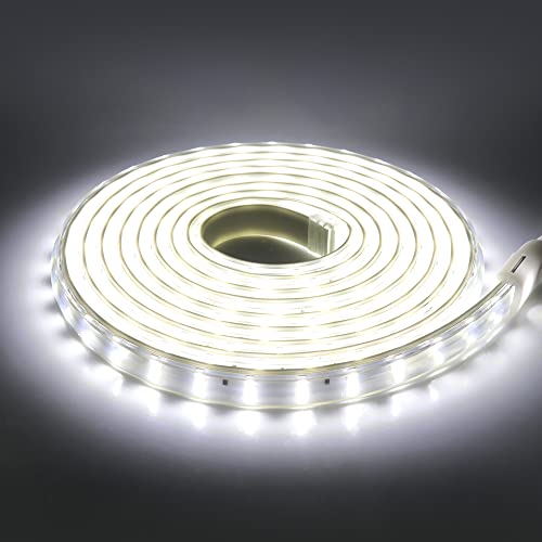 KISUFU 220V LED Streifen 1m,120 LEDs/m Doppelte Reihe LED Band CRI≥93,Wasserdichte,Superheller, flexibler LED Strip Lichtstreifen mit hoher Dichte für DIY-Festival-Dekoration zu Hause, Schlafzimmer von KISUFU