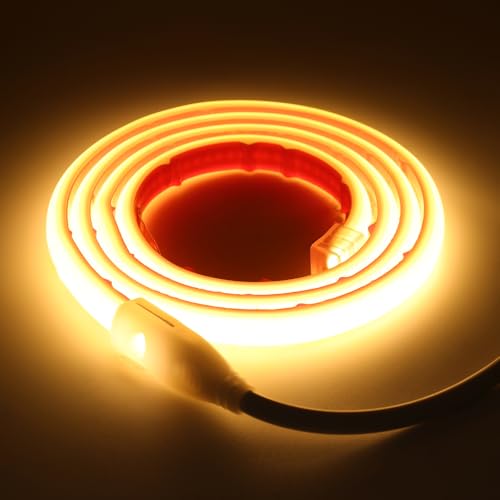 KISUFU 230V COB LED Streifen, 288LEDs/m Superhell Hohe Dichte IP65 Wasserdicht 50CM Schneidebar Doppelseitiges Band Neon LED Lichtband Light Strip für DIY Innen-und Außenbeleuchtung Projekte von KISUFU