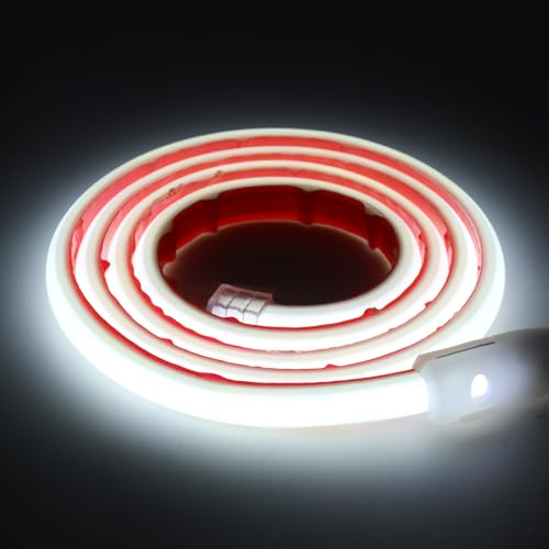 KISUFU 230V COB LED Streifen, 288LEDs/m Superhell Hohe Dichte IP65 Wasserdicht 50CM Schneidebar Doppelseitiges Band Neon LED Lichtband Light Strip für DIY Innen-und Außenbeleuchtung Projekte von KISUFU