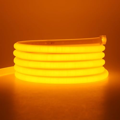 KISUFU 230V COB LED Streifen, 288leds/m Wasserdicht IP65 AC 220V Flexible 50cm Schneidbar LED Band Neon Strip Light für DIY Innenbeleuchtung, Zimmer und Außen Dekoration. von KISUFU