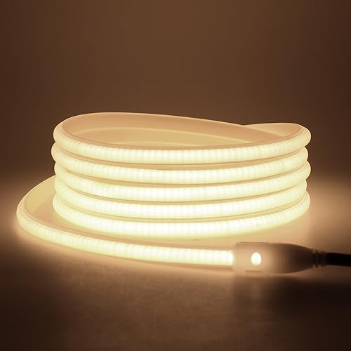 KISUFU 230V COB LED Streifen, 288leds/m Wasserdicht IP65 AC 220V Flexible 50cm Schneidbar LED Band Neon Strip Light für DIY Innenbeleuchtung, Zimmer und Außen Dekoration. KISUFU 230V COB LED Streifen, 288leds/m Wasserdicht IP65 AC 220V Flexible 50cm Schneidbar LED Band Neon Strip Light für DIY Innenbeleuchtung, Zimmer und Außen Dekoration. von KISUFU