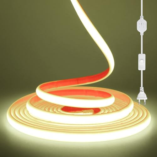 KISUFU 230V COB Neon LED Streifen, 288leds/m Wasserdicht IP67 50cm Cuttable 220V LED Band Selbstklebend Light Strip für Weihnachten, Schlafzimmer, DIY, Urlaub, Zu einer feier im freien. von KISUFU