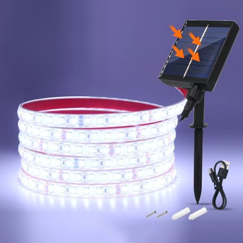 KISUFU 24V Solar LED Streifen, IP68 Wasserdicht 2835 120 LEDs/m Strip Lichter Solar LED Band Strip Light mit 7200MAH 8 Modus Solarregler für Garten Außen Dekoration. KISUFU 24V Solar LED Streifen, IP68 Wasserdicht 2835 120 LEDs/m Strip Lichter Solar LED Band Strip Light mit 7200MAH 8 Modus Solarregler für Garten Außen Dekoration. von KISUFU