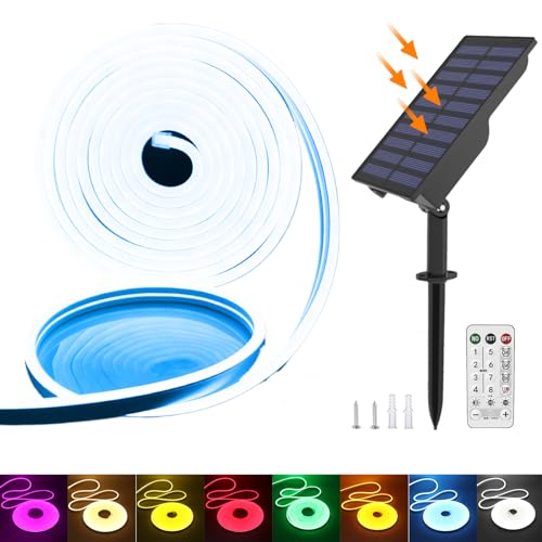 KISUFU 24V Solar Neon LED Streifen, 2835 120 LEDs/m IP65 Wasserdicht Solar Flexible Neon DIY Strip Lichtband mit 1.5W USB-Lade-Plug-in-Solarregler für Garten im Freien, Party, Hochzeitsdekoration. KISUFU 24V Solar Neon LED Streifen, 2835 120 LEDs/m IP65 Wasserdicht Solar Flexible Neon DIY Strip Lichtband mit 1.5W USB-Lade-Plug-in-Solarregler für Garten im Freien, Party, Hochzeitsdekoration. von KISUFU