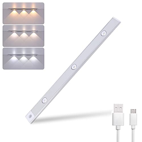 KISUFU 40 cm LED-Lampe, Schrank, wiederaufladbar, USB, LED, Schrankleuchte, mit Bewegungsmelder, tragbar, magnetisch, LED-Leiste, LED-Beleuchtung, Arbeitszimmer, Nachtlicht für Schrank von KISUFU