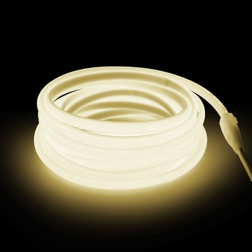 KISUFU COB LED Streifen 230V, 288 LEDs/m IP67 Wasserdicht Super Hell 50cm Cuttable 220V Flexibler Neon LED Strip Light für Aussenbereich Schlafzimmer Küche DIY Beleuchtung Deko. von KISUFU