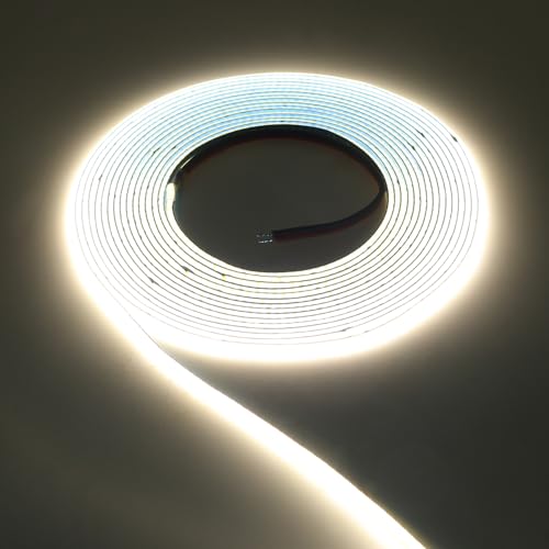 KISUFU COB LED Strip 12 V, Flexible LED Strip 384 LEDs/m, Indoor IP65 Waterproof COB LED Strip Fairy Lights for Home Cabinet Bedroom TV Mirror DIY Lighting KISUFU COB LED Strip 12 V, Flexible LED Strip 384 LEDs/m, Indoor IP65 Waterproof COB LED Strip Fairy Lights for Home Cabinet Bedroom TV Mirror DIY Lighting von KISUFU