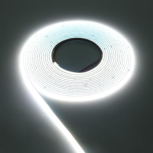 KISUFU COB LED Strip 12 V, Flexible LED Strip 384 LEDs/m, Indoor IP65 Waterproof COB LED Strip Fairy Lights for Home Cabinet Bedroom TV Mirror DIY Lighting von KISUFU