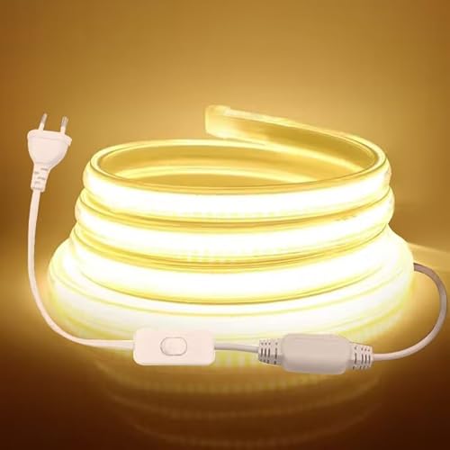 KISUFU COB LED Strip 1m,Indoor Waterproof Flexible COB LED Strip Light,Super Bright High Density,DC 220V 360 LEDs/m Cool White FCOB LED Strip for Cabinet Lighting,Bedroom, Bar,Stage,Christmas Party von KISUFU