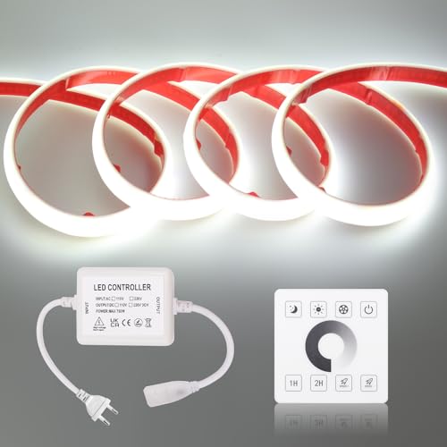 KISUFU COB LED Strip IP67 Waterproof 220V 230V 240 LEDs/m Double-sided Tape Dimmable Neon LED Light Strip with Touch panel RF 750W dimmer for DIY Lighting and Home Decoration. KISUFU COB LED Strip IP67 Waterproof 220V 230V 240 LEDs/m Double-sided Tape Dimmable Neon LED Light Strip with Touch panel RF 750W dimmer for DIY Lighting and Home Decoration. von KISUFU