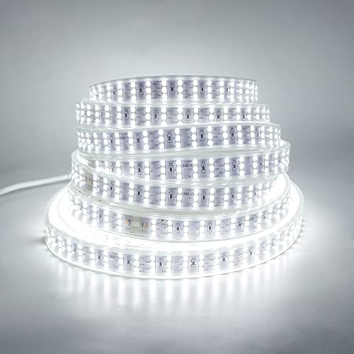 KISUFU Flexible LED Strip Lights 2m, AC 220 V IP67 Waterproof 3014 SMD 276 LEDs/m Rope Light, LED Strip with Mains Plug for Schaltstecker,Kitchen, Stairway, Home, Car, Bar, Christmas,Party Decoration von KISUFU