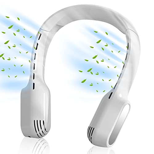 KISUFU Portable Neck Fan, 2023 Mini Quiet Fan, USB Fan with 4000mAh Rechargeable,Handheld Fan, 3 Speeds Neck Fan, 360° Adjustable Fan for Bedroom, Office, Camping,Travel,Gift von KISUFU