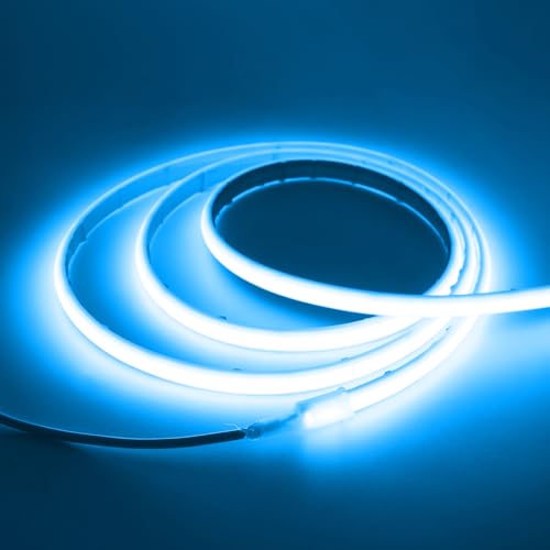 KISUFU Selbstklebend 12V COB, IP68 Wasserdicht 320 LEDs/m Flexibles LED Streifen, 2 PIN Neon LED Strip für nnen und außen Heim Deko Led Beleuchtung.（sin adaptador de alimentación） von KISUFU